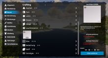 Crafting - Leuchtmaterial wählen - Dialog