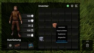 Inventar - rechte Maustaste -> Form ändern