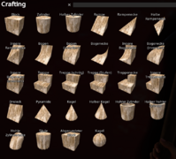 Craftingmenu - Formen beim bauen