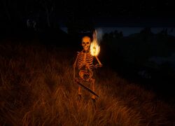 Skelett NPC bei Nacht